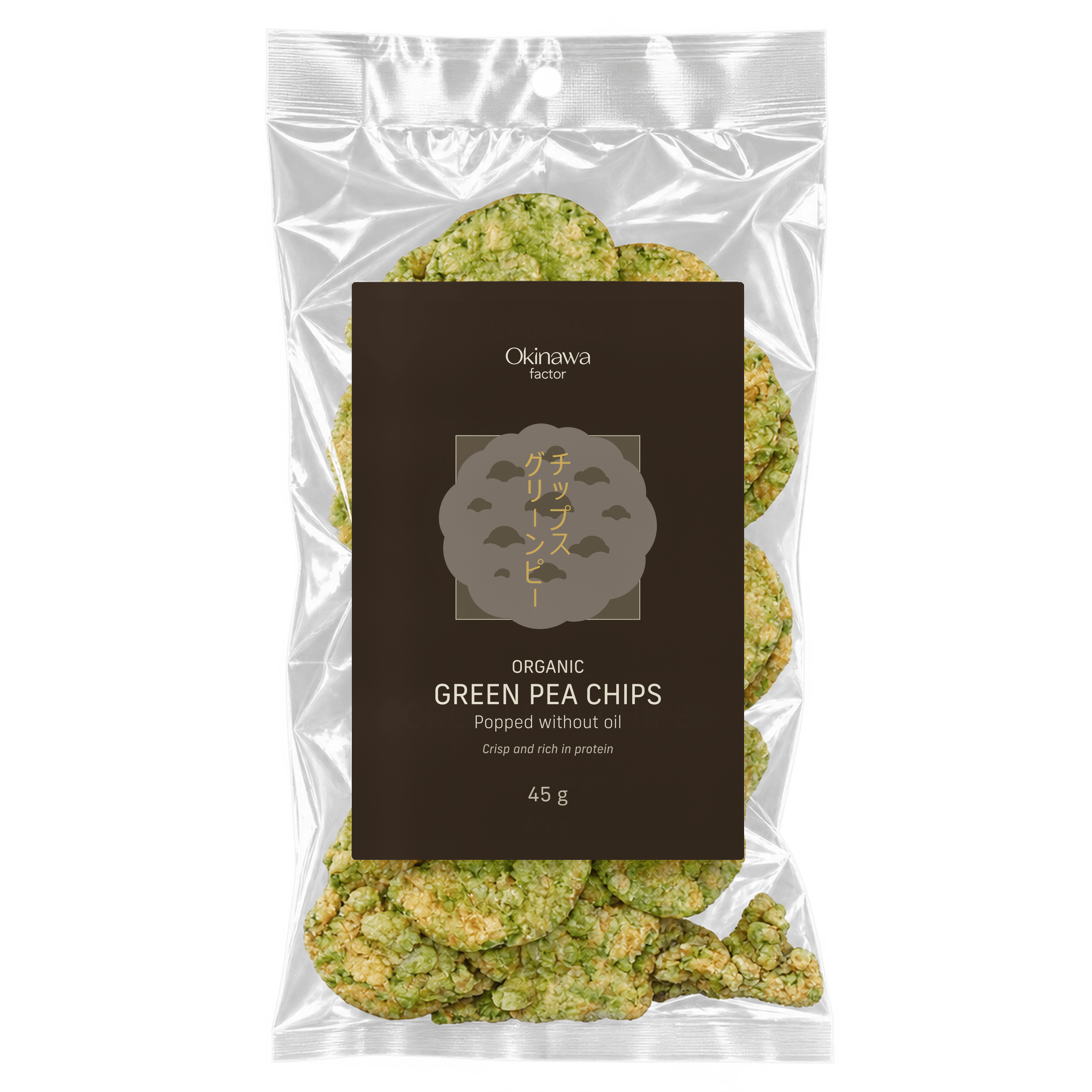 Okinawa Factor Green Pea Chips, 45 g pack